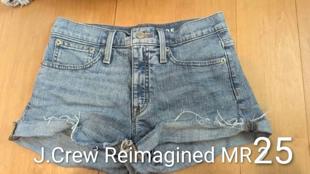 J.Crew Reimagined Denim Jean Shorts Mid Rise size 25
